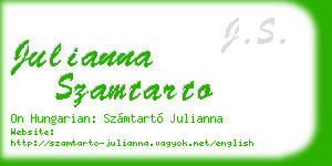 julianna szamtarto business card